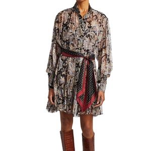 Zimmermann 1 ladybeetle lantern mini dress w/ belt